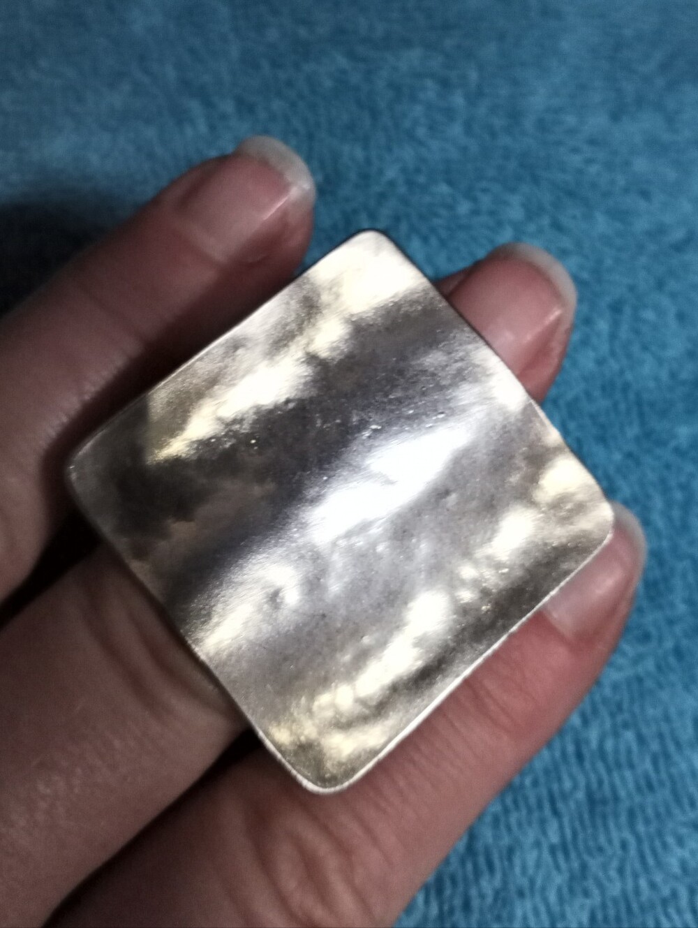 Chunky Square Gold Tone Statement Ring